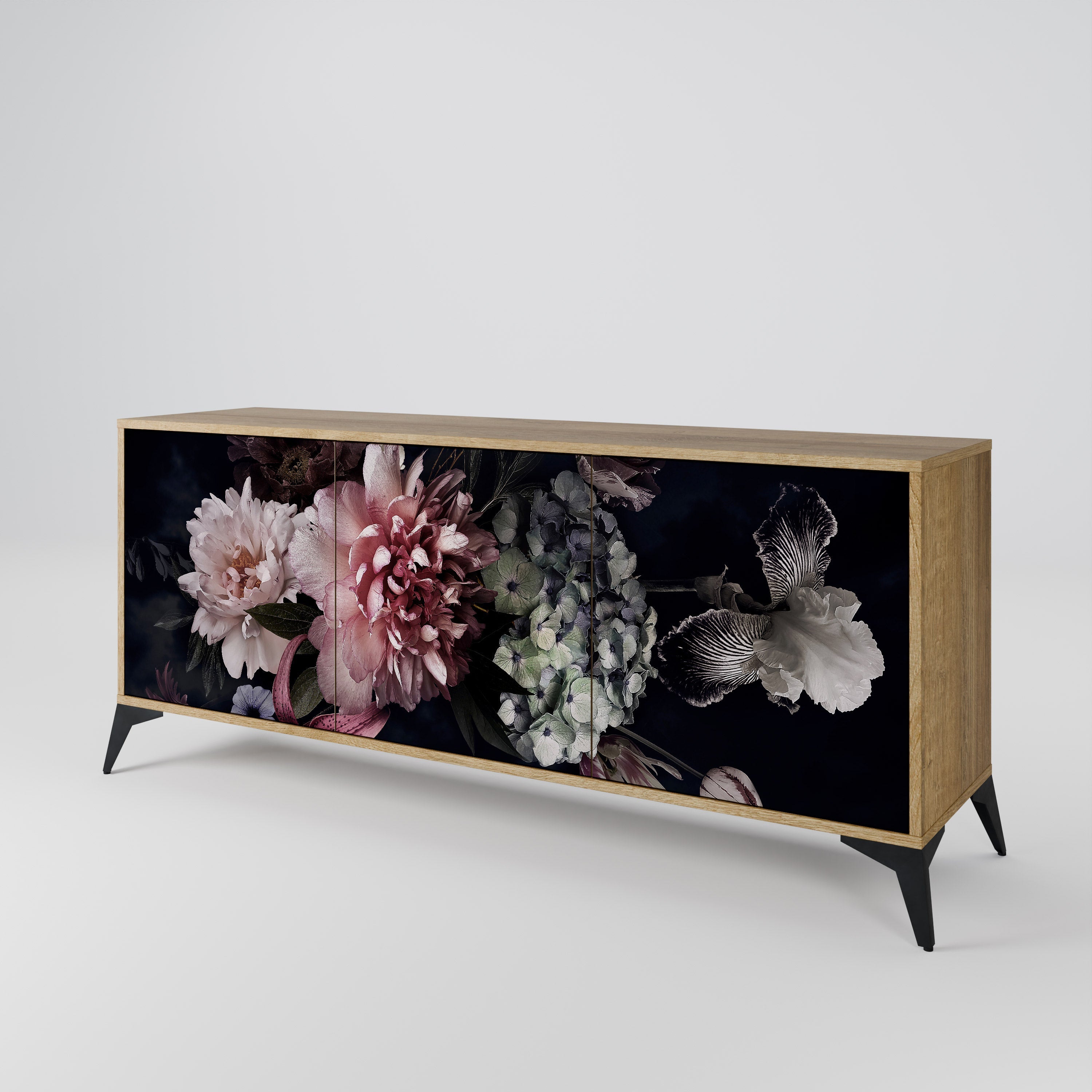 PURE BLOSSOM Sideboard mit 3 Türen in Eiche-Optik