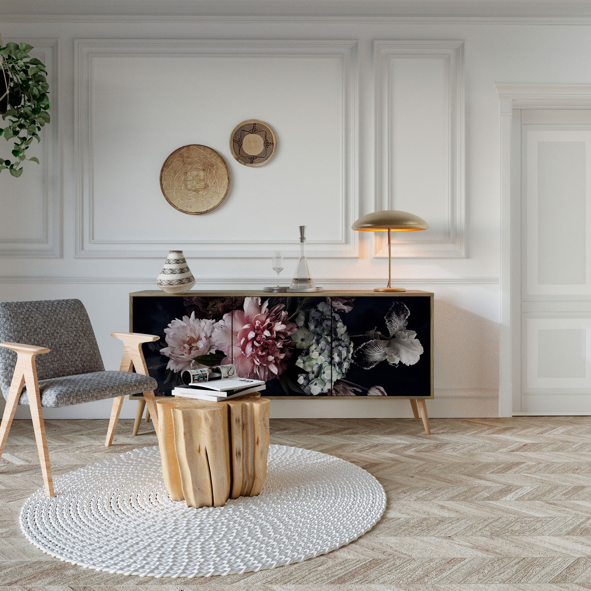 PURE BLOSSOM 3-türiges Sideboard