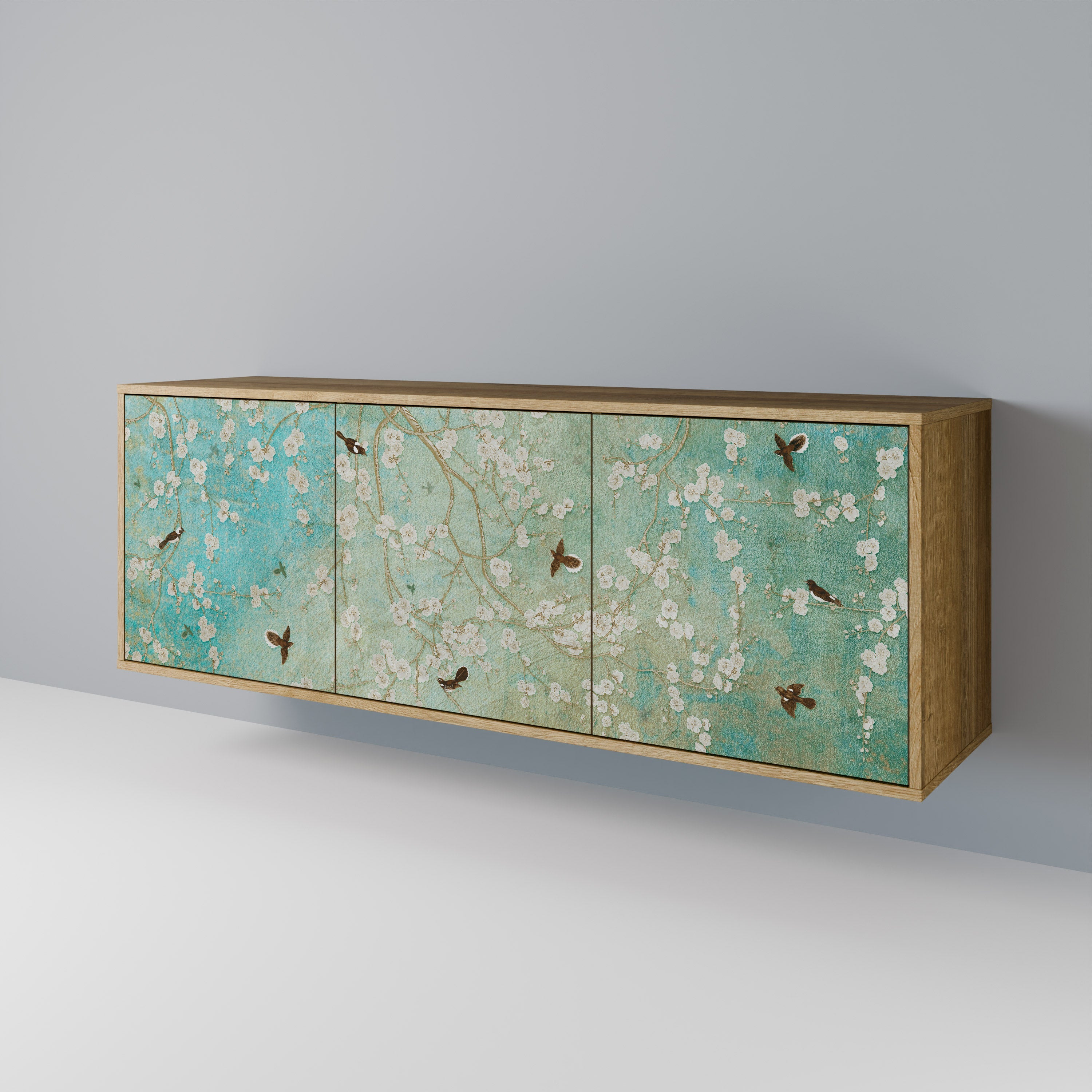 BLOOMING CHARM Sideboard mit 3 Türen in Eiche-Optik