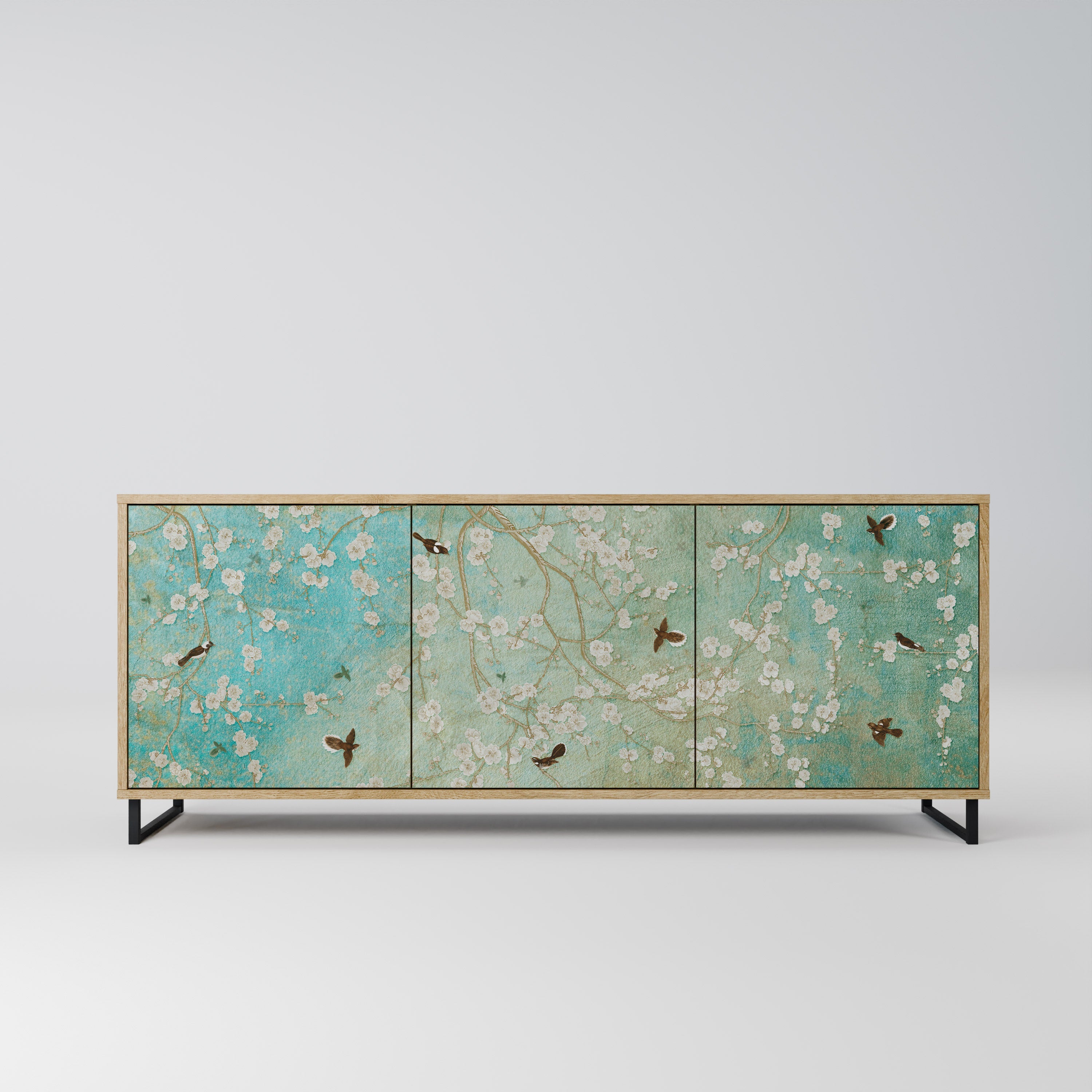 BLOOMING CHARM Sideboard mit 3 Türen in Eiche-Optik