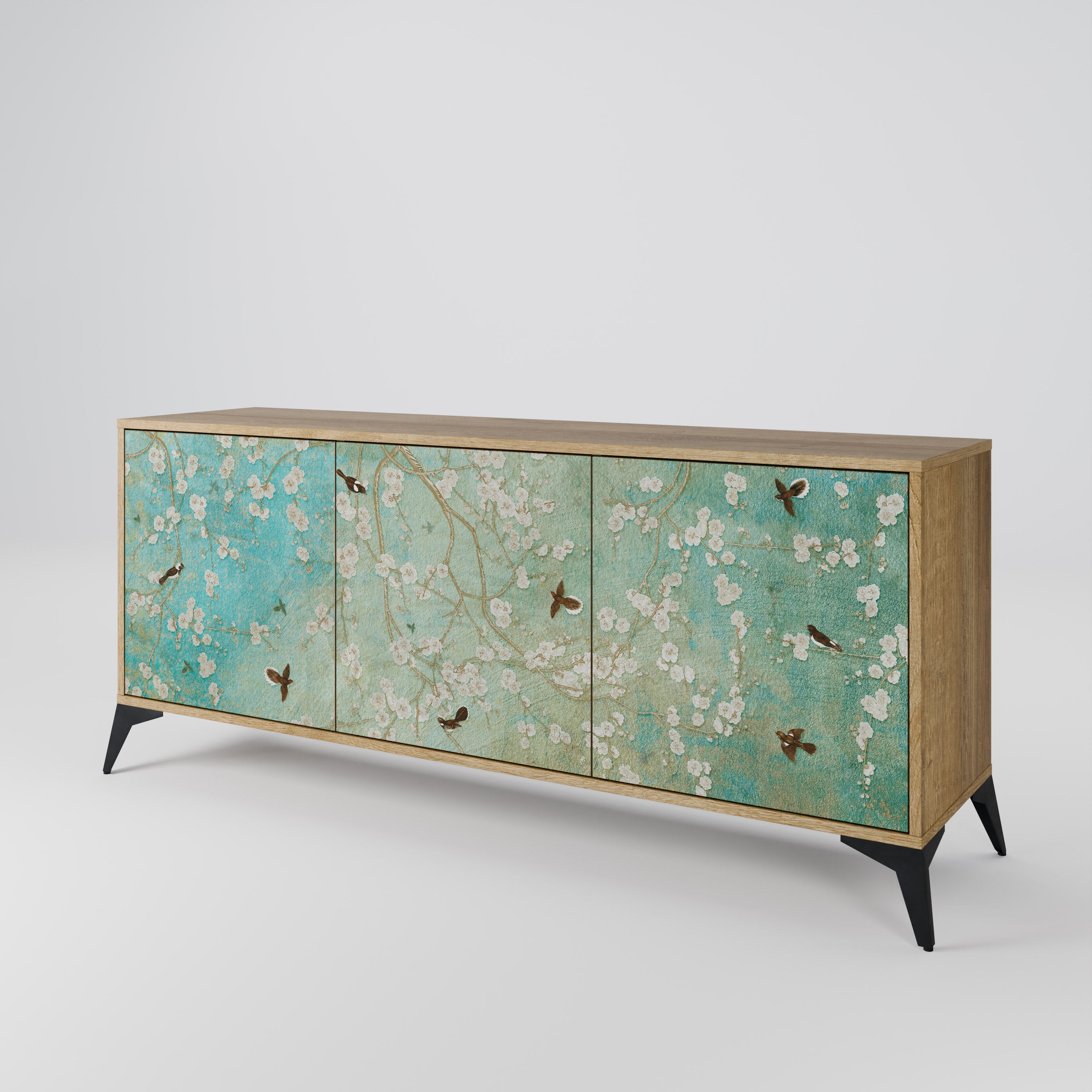 BLOOMING CHARM Sideboard mit 3 Türen in Eiche-Optik