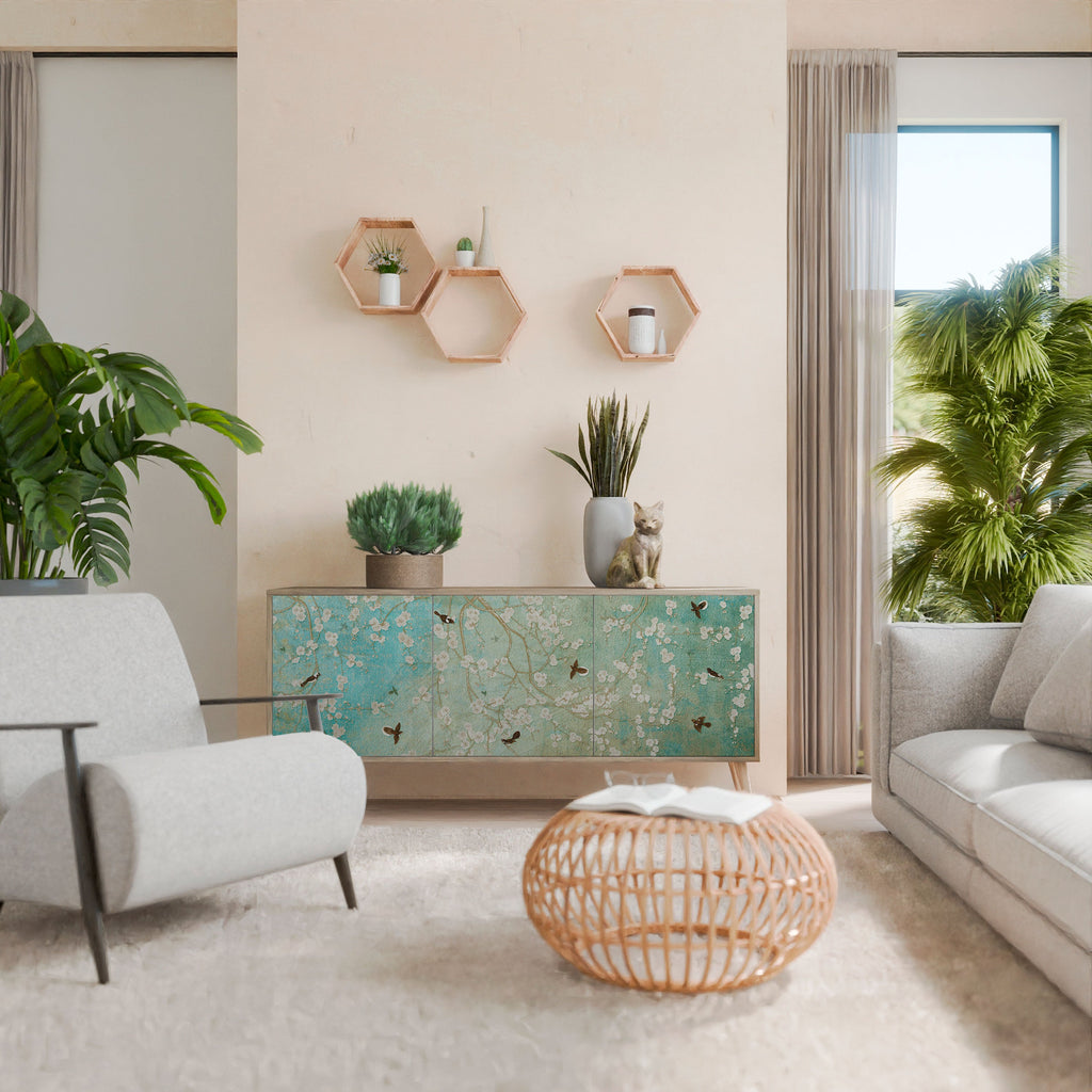 BLOOMING CHARM Sideboard mit 3 Türen in Eiche-Optik