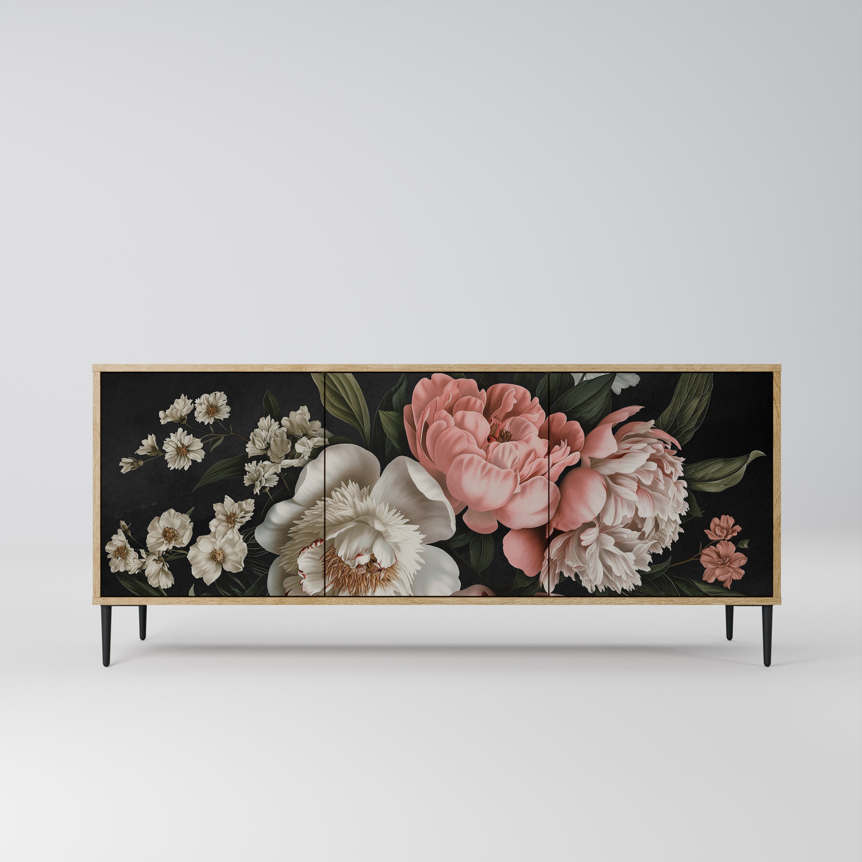 LUSH ELEGANCE Sideboard mit 3 Türen in Eiche-Optik