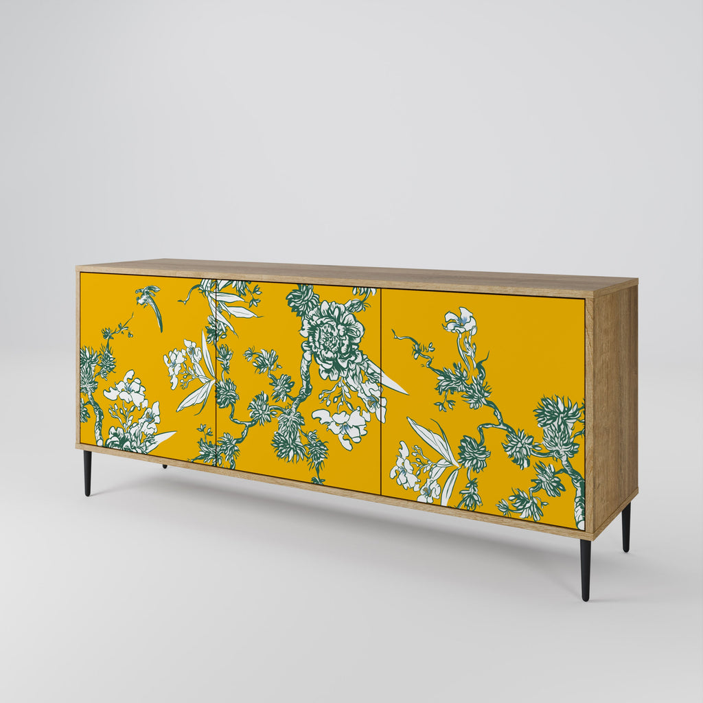 YELLOW CHINOISERIE Sideboard mit 3 Türen in Eiche-Optik
