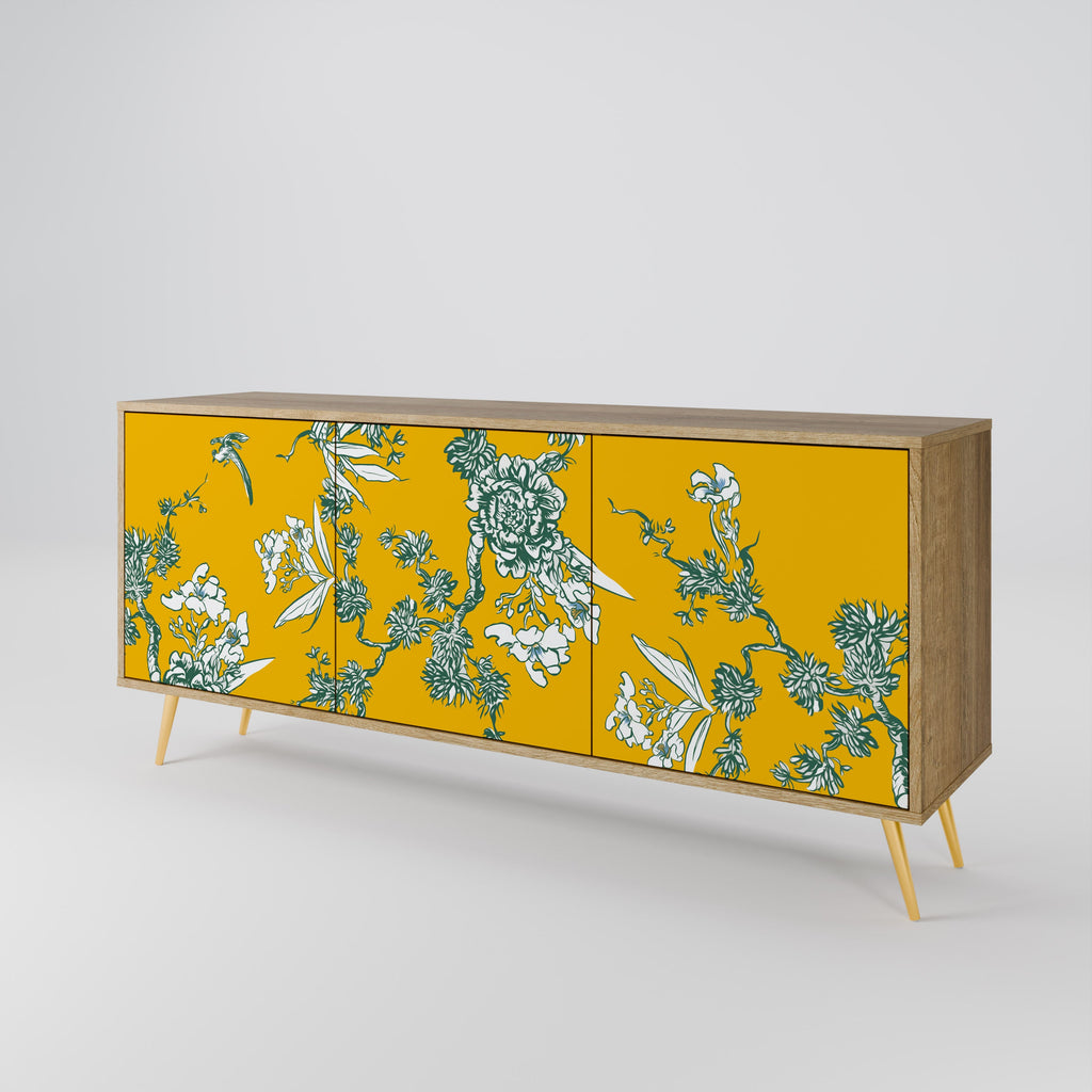 YELLOW CHINOISERIE Sideboard mit 3 Türen in Eiche-Optik
