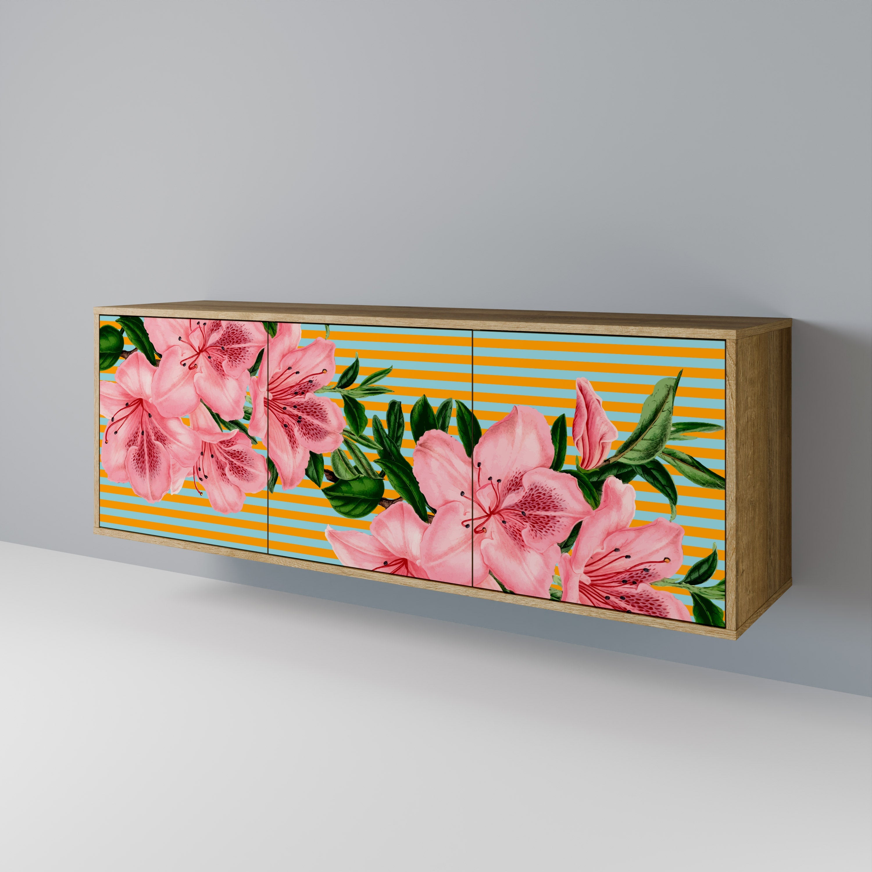 FRAGILE BEAUTY Sideboard mit 3 Türen in Eiche-Optik