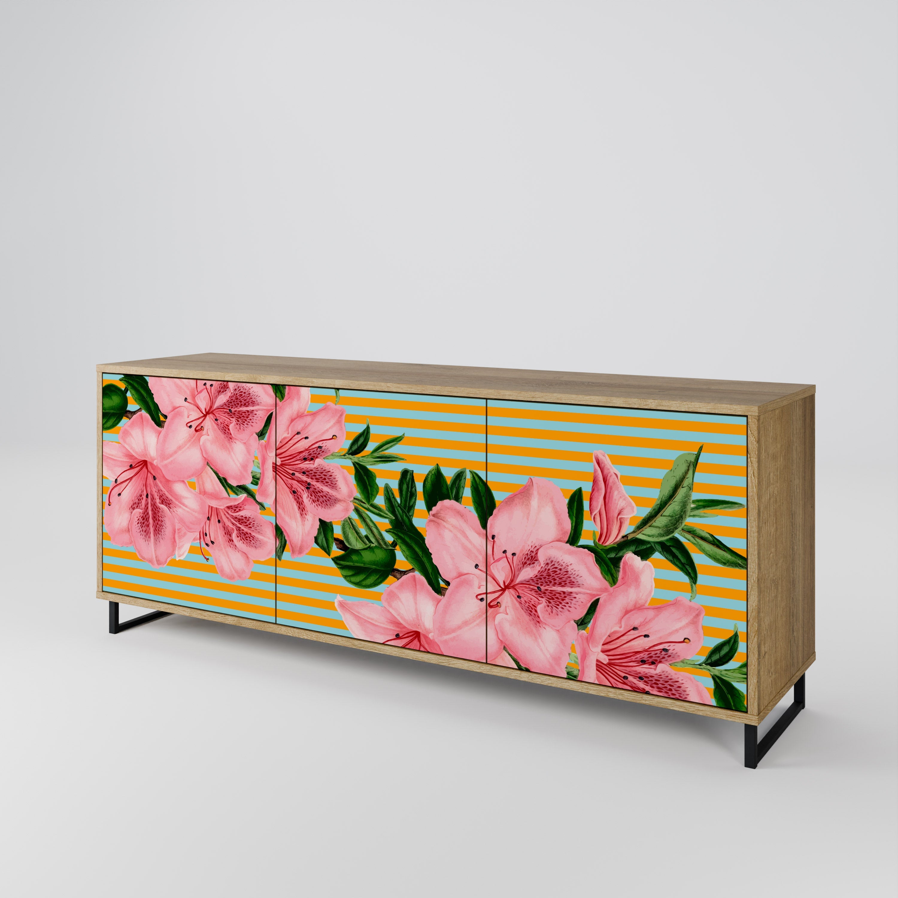 FRAGILE BEAUTY Sideboard mit 3 Türen in Eiche-Optik