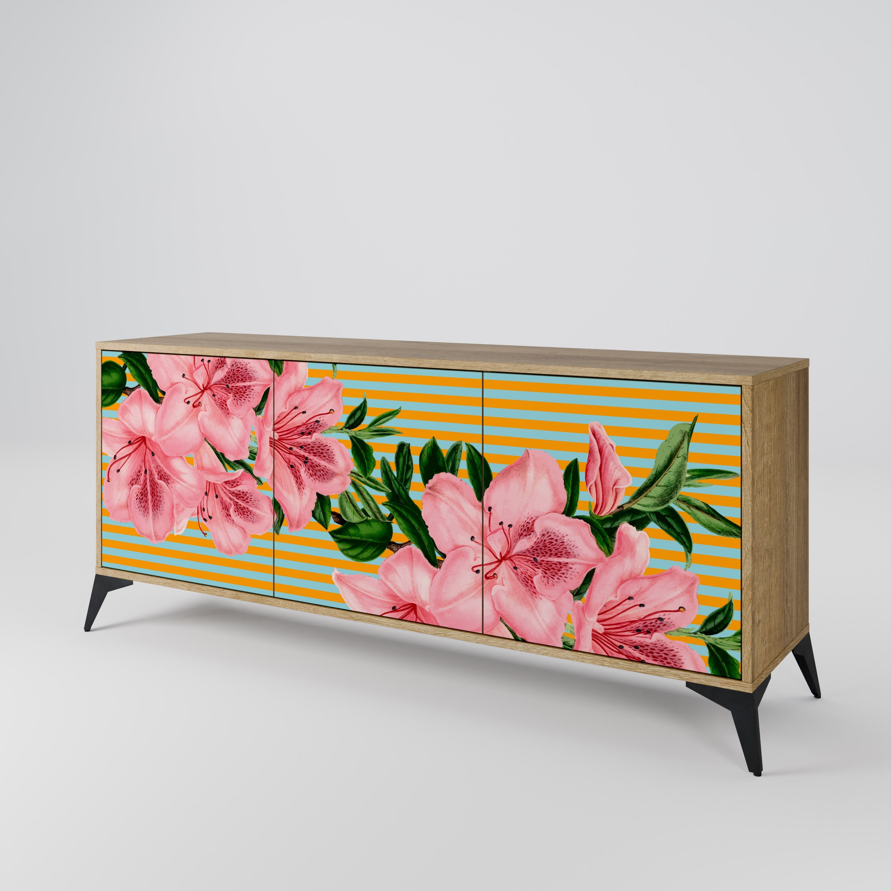 FRAGILE BEAUTY Sideboard mit 3 Türen in Eiche-Optik