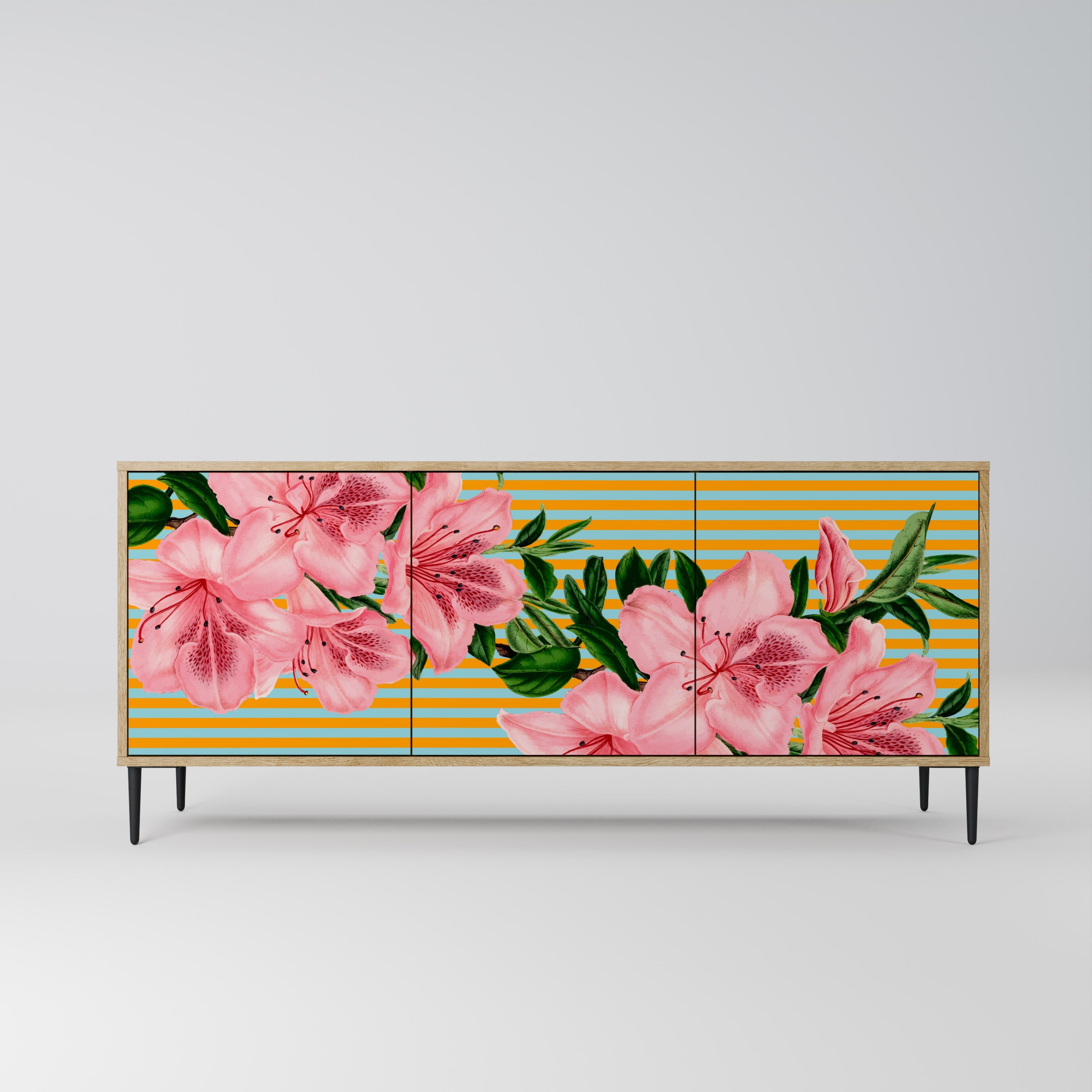 FRAGILE BEAUTY Sideboard mit 3 Türen in Eiche-Optik