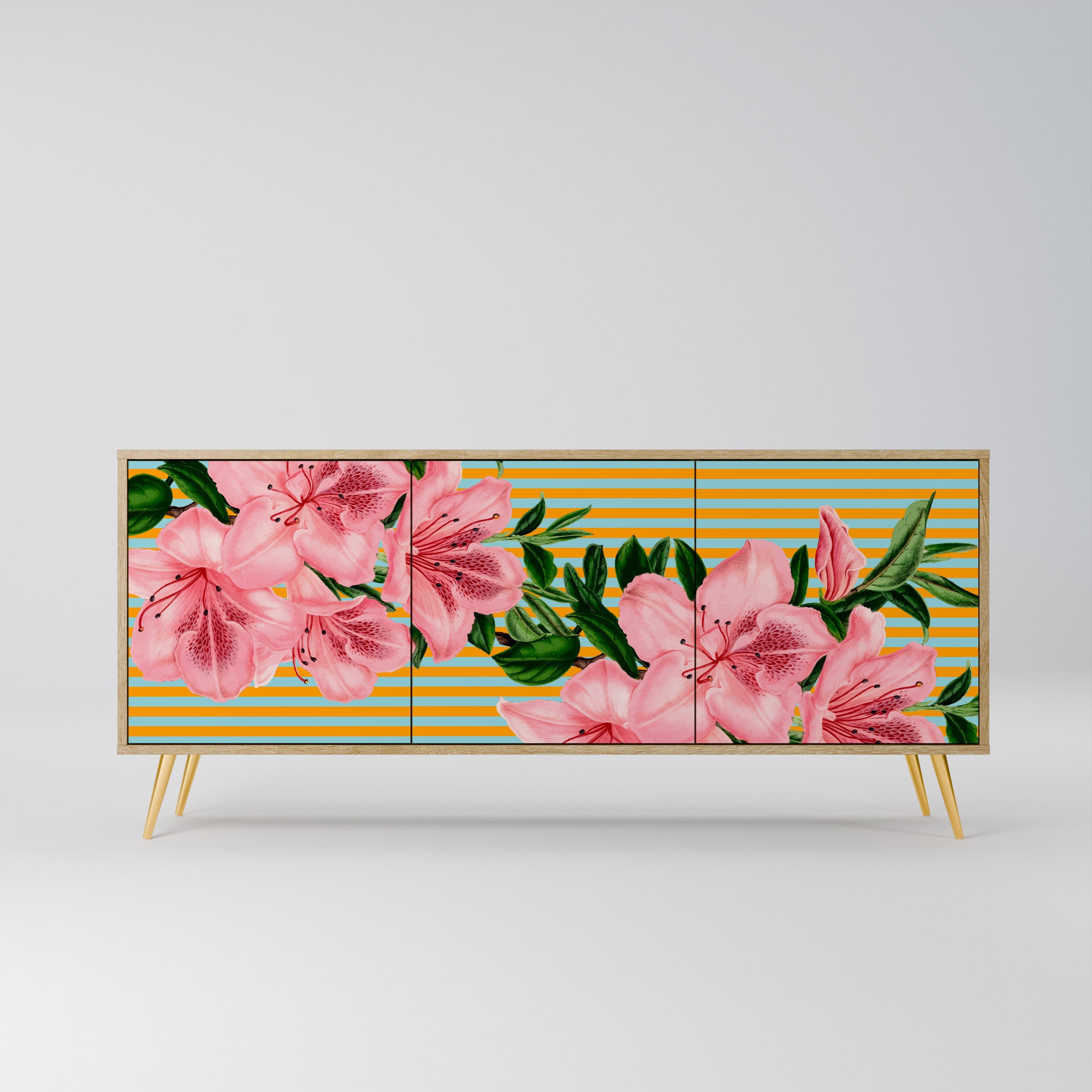 FRAGILE BEAUTY Sideboard mit 3 Türen in Eiche-Optik