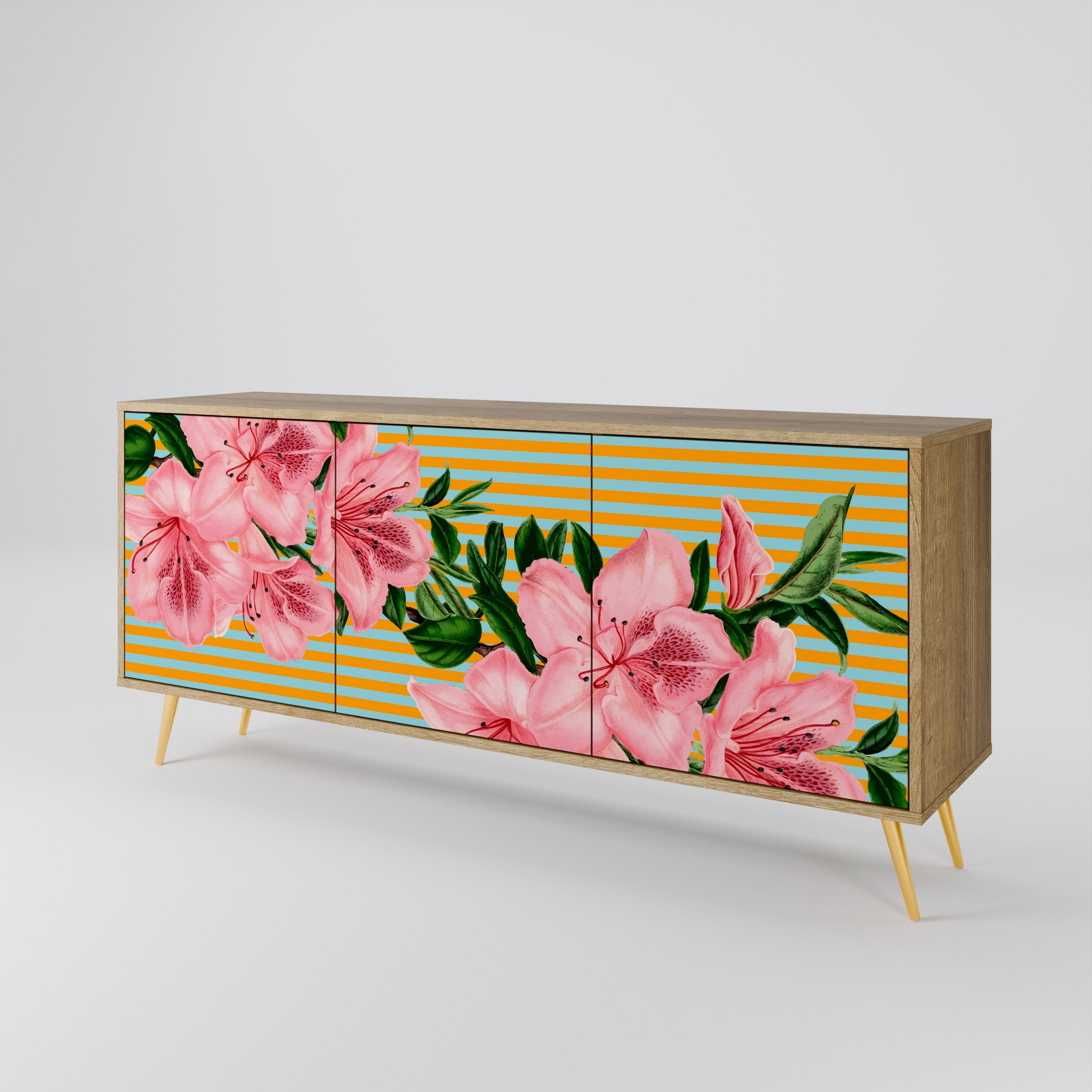 FRAGILE BEAUTY Sideboard mit 3 Türen in Eiche-Optik