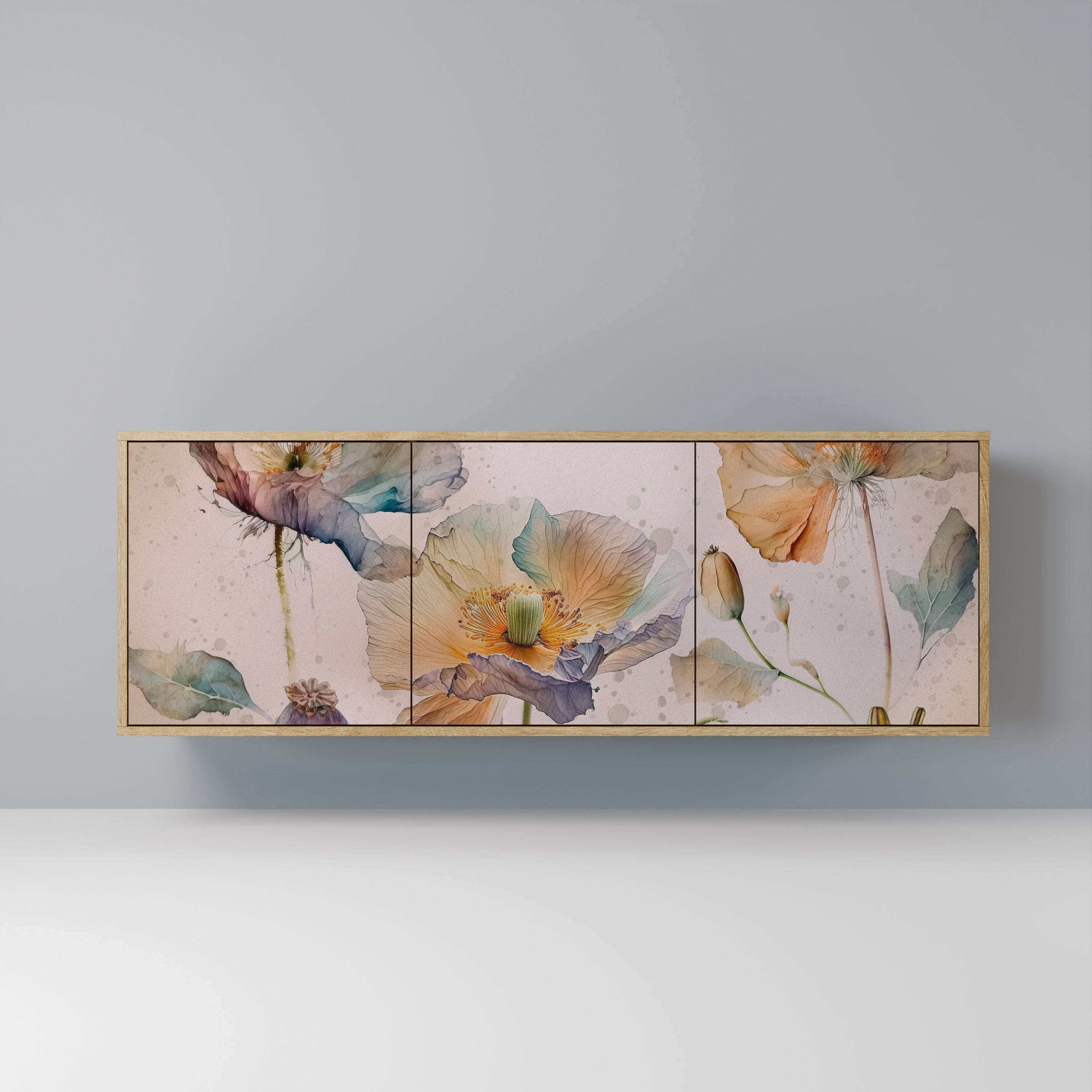 SOFTEN POPPY Sideboard mit 3 Türen in Eiche-Optik