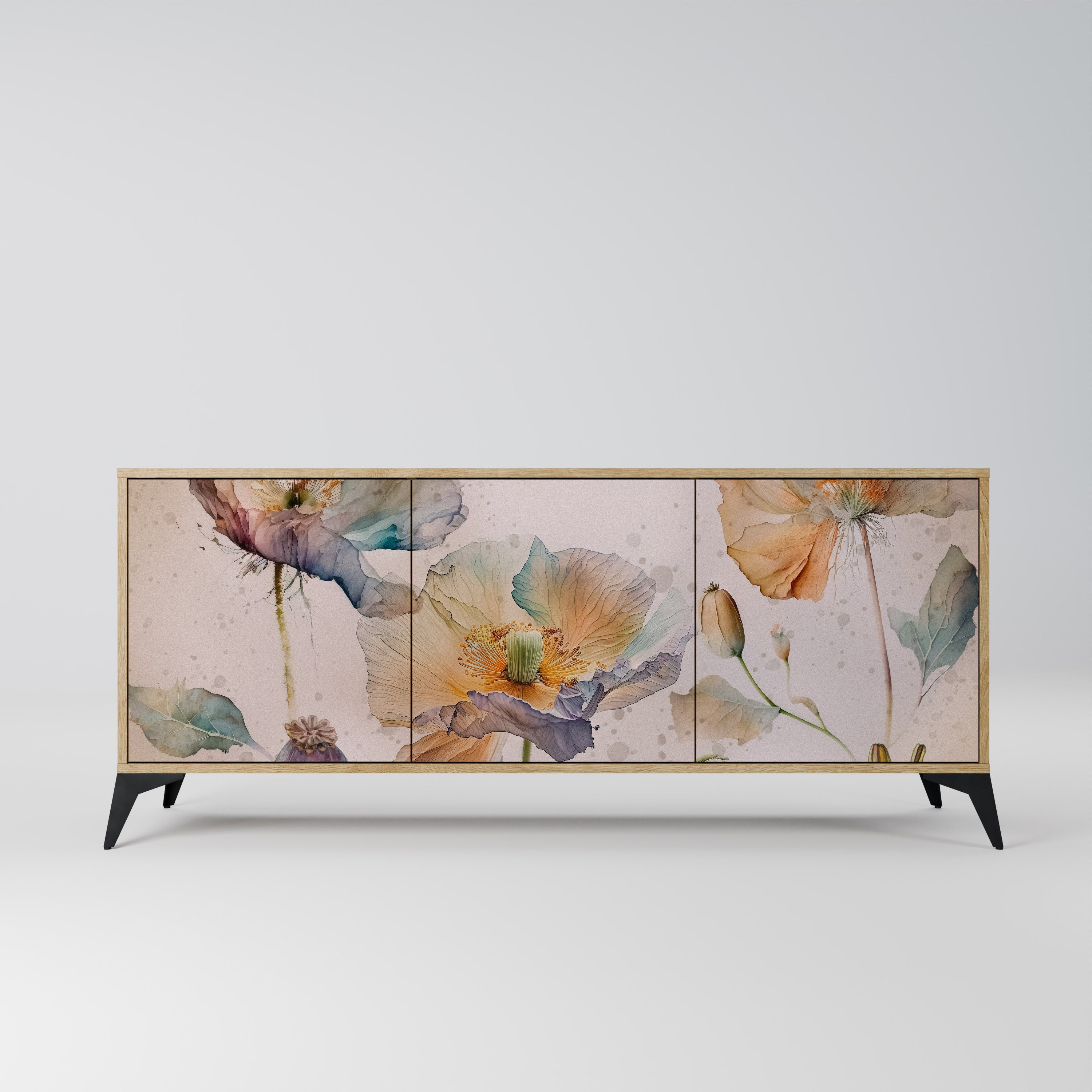 SOFTEN POPPY Sideboard mit 3 Türen in Eiche-Optik
