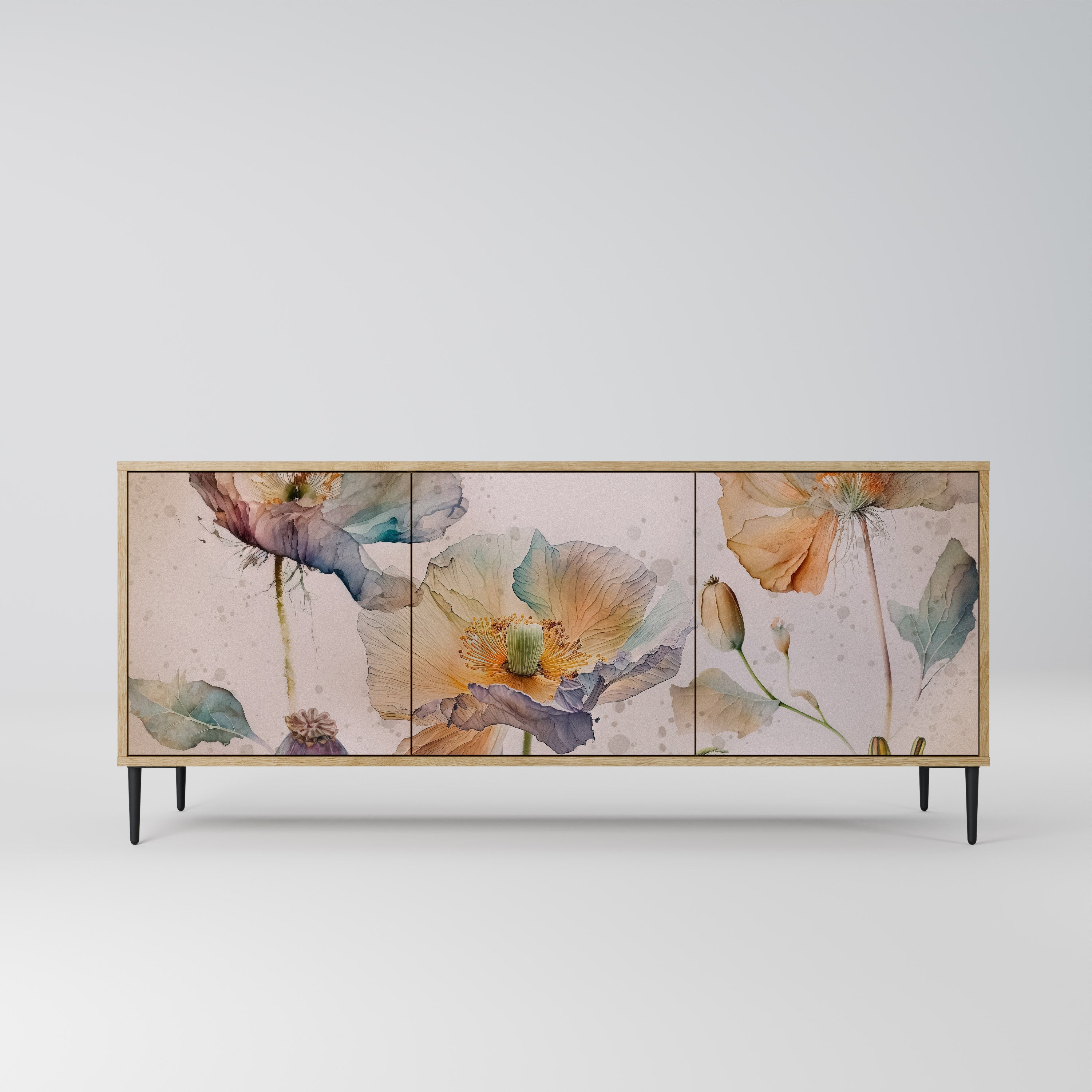 SOFTEN POPPY Sideboard mit 3 Türen in Eiche-Optik