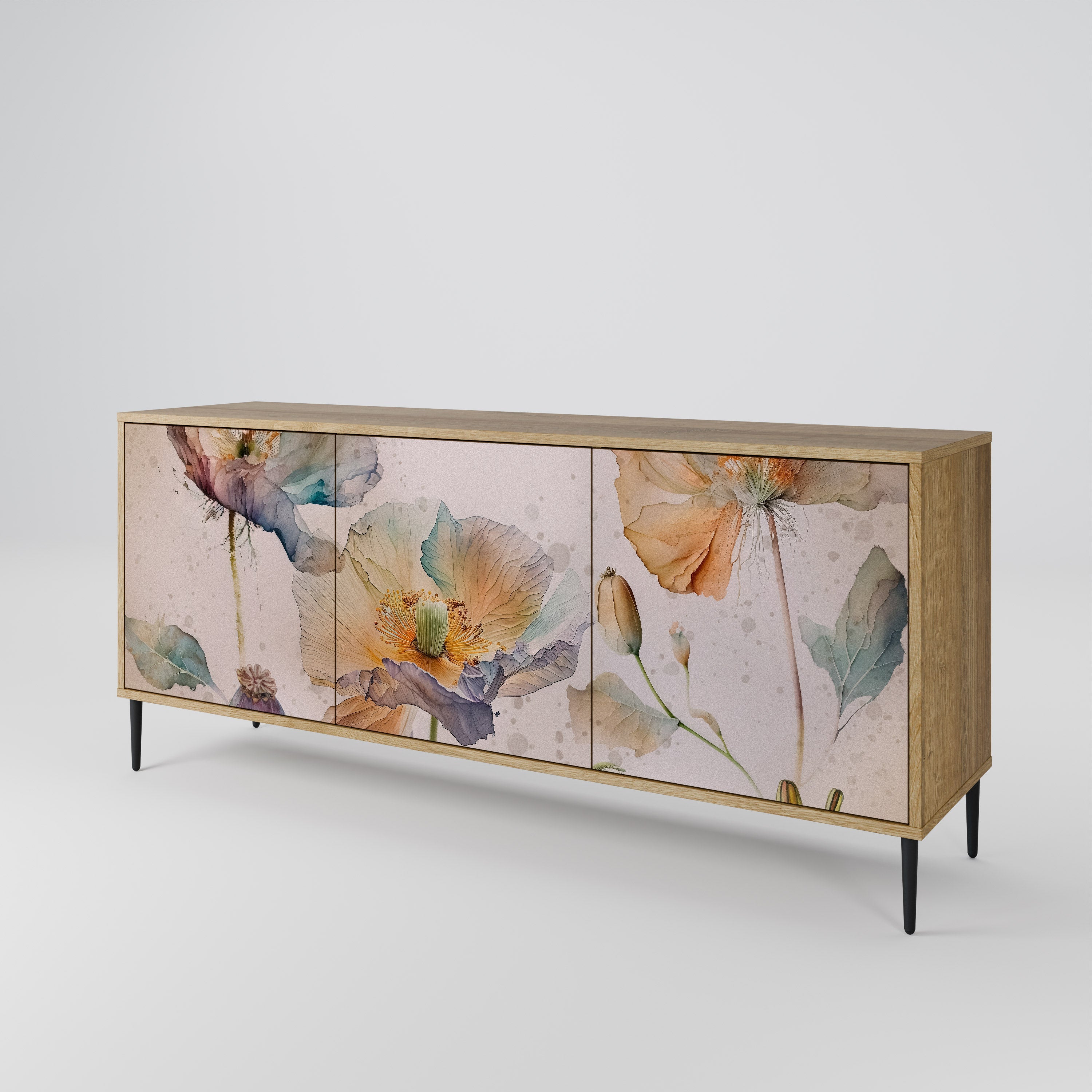 SOFTEN POPPY Sideboard mit 3 Türen in Eiche-Optik