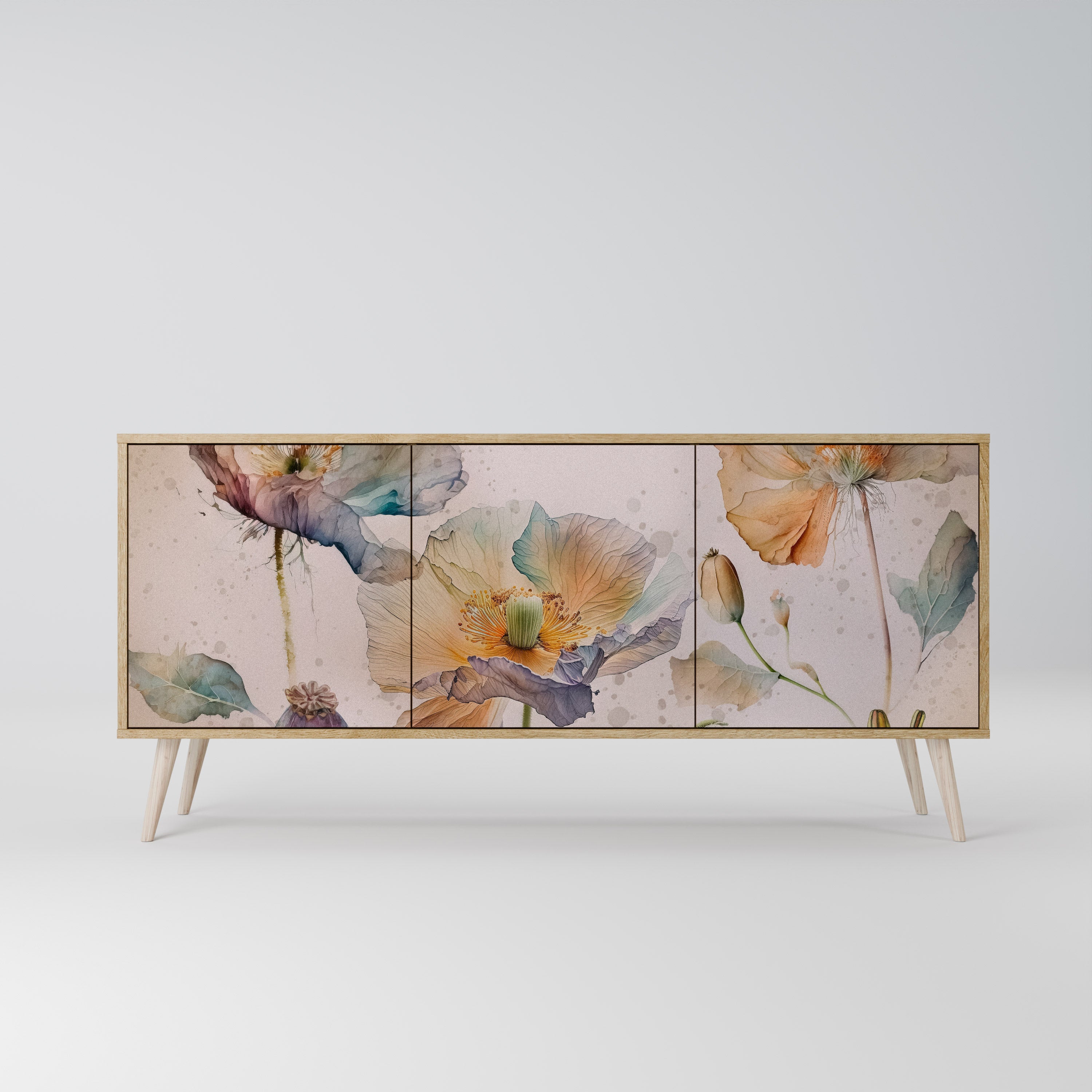 SOFTEN POPPY Sideboard mit 3 Türen in Eiche-Optik