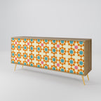 FLORAL DECOR 3-Door Sideboard in Oak Effect