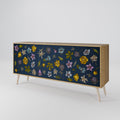 FLOWERS ON NAVY BLUE 3-Door Sideboard