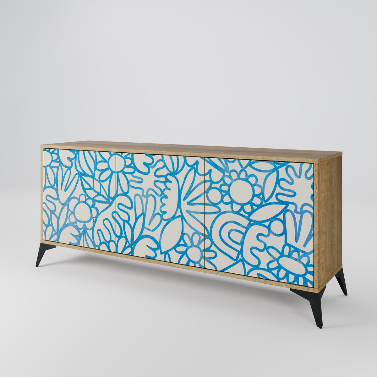 BLOOMY MORNING 3-türiges Sideboard