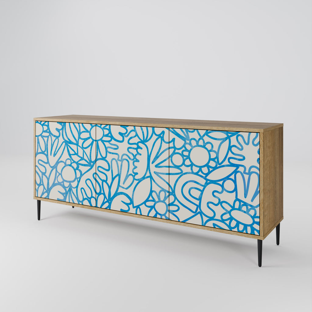 BLOOMY MORNING Sideboard mit 3 Türen in Eiche-Optik