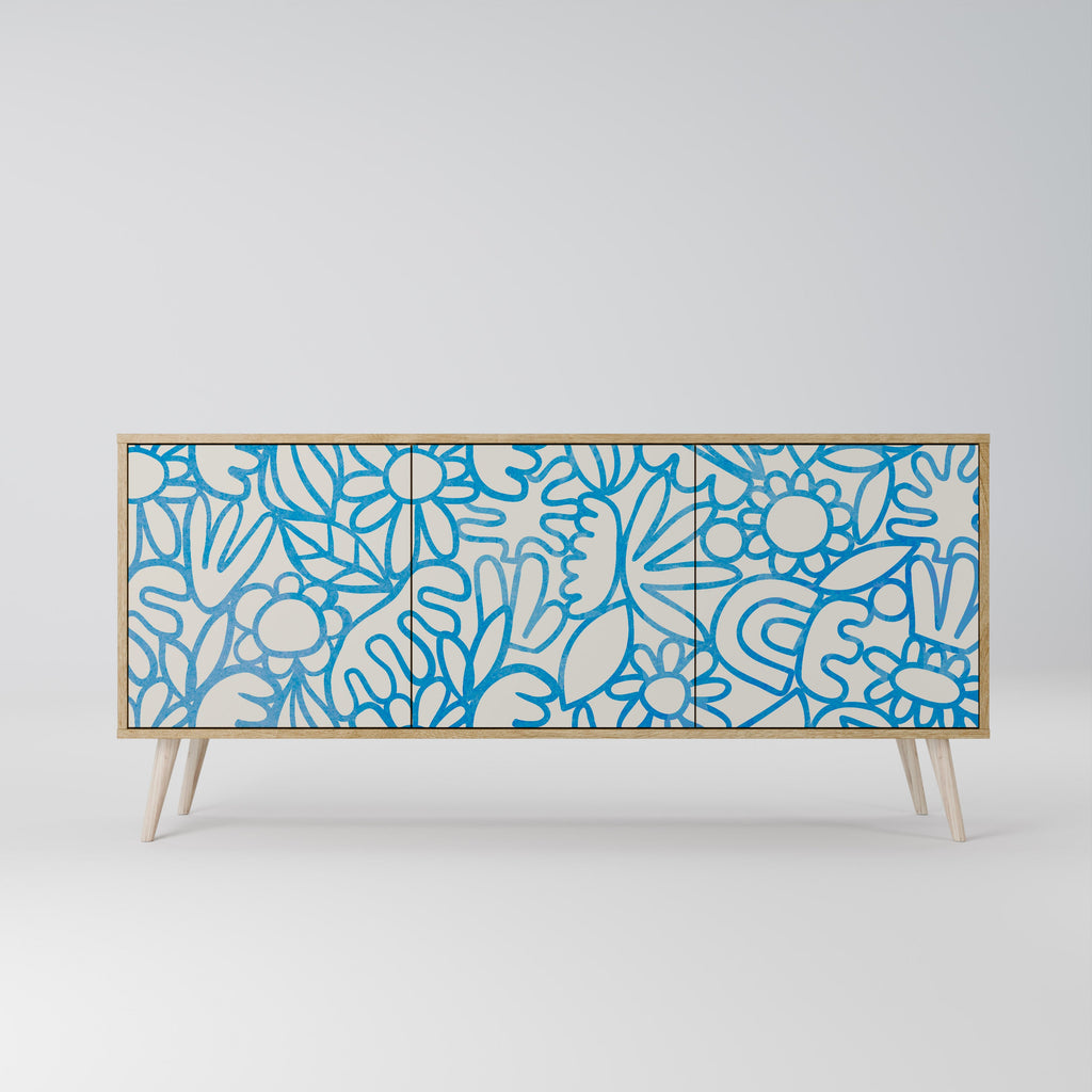 BLOOMY MORNING Sideboard mit 3 Türen in Eiche-Optik