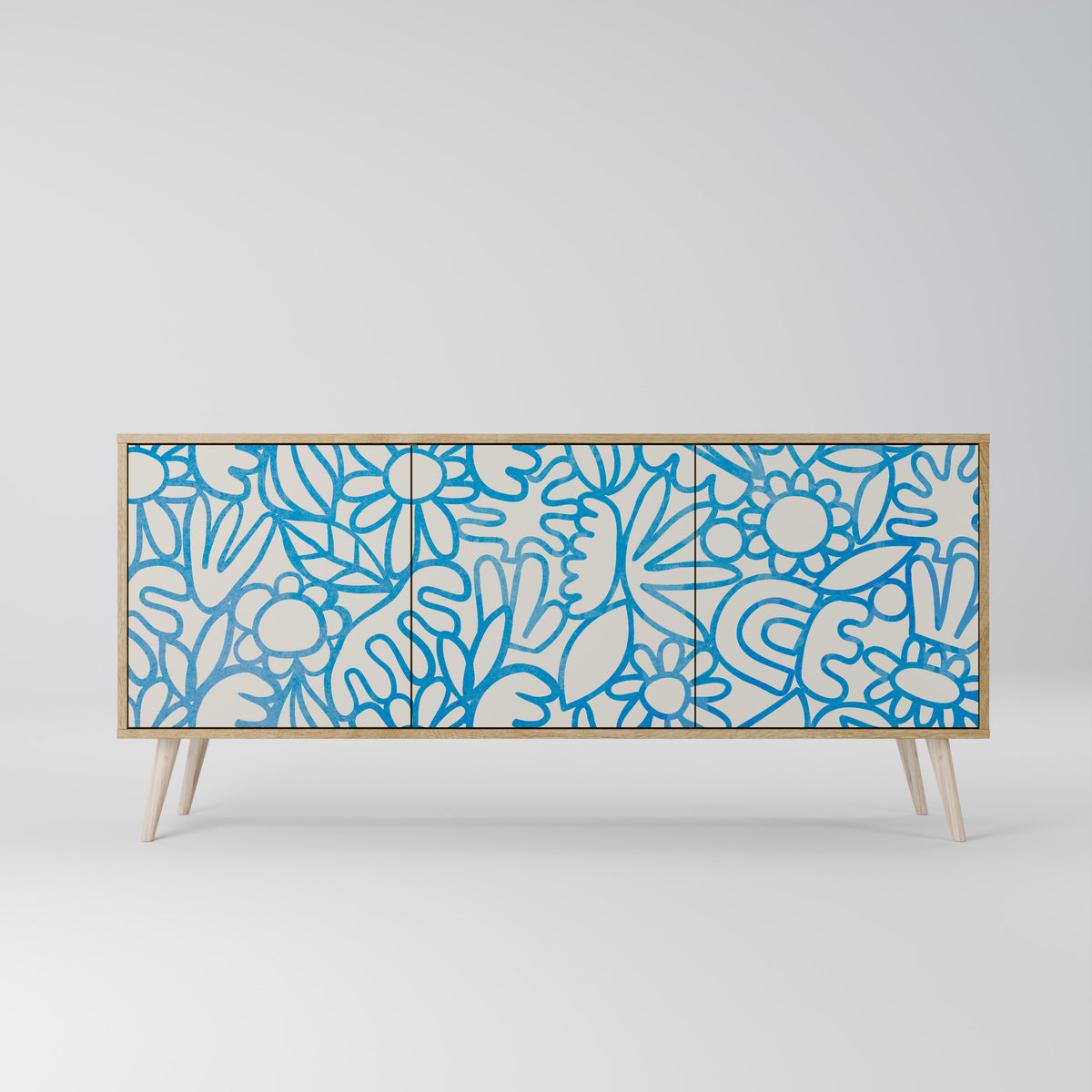 BLOOMY MORNING 3-türiges Sideboard