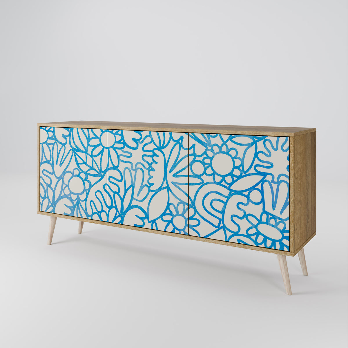 BLOOMY MORNING 3-türiges Sideboard