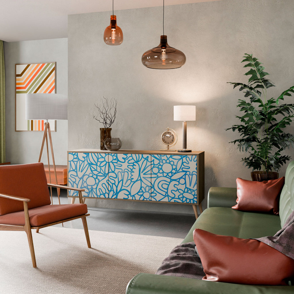 BLOOMY MORNING Sideboard mit 3 Türen in Eiche-Optik