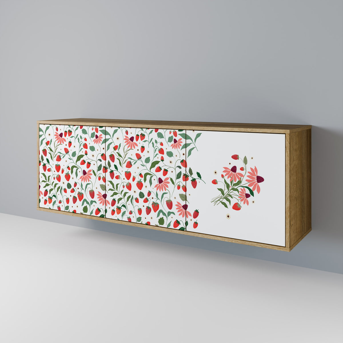 FLOWERS AND STRAWBERRIES 3-türiges Sideboard