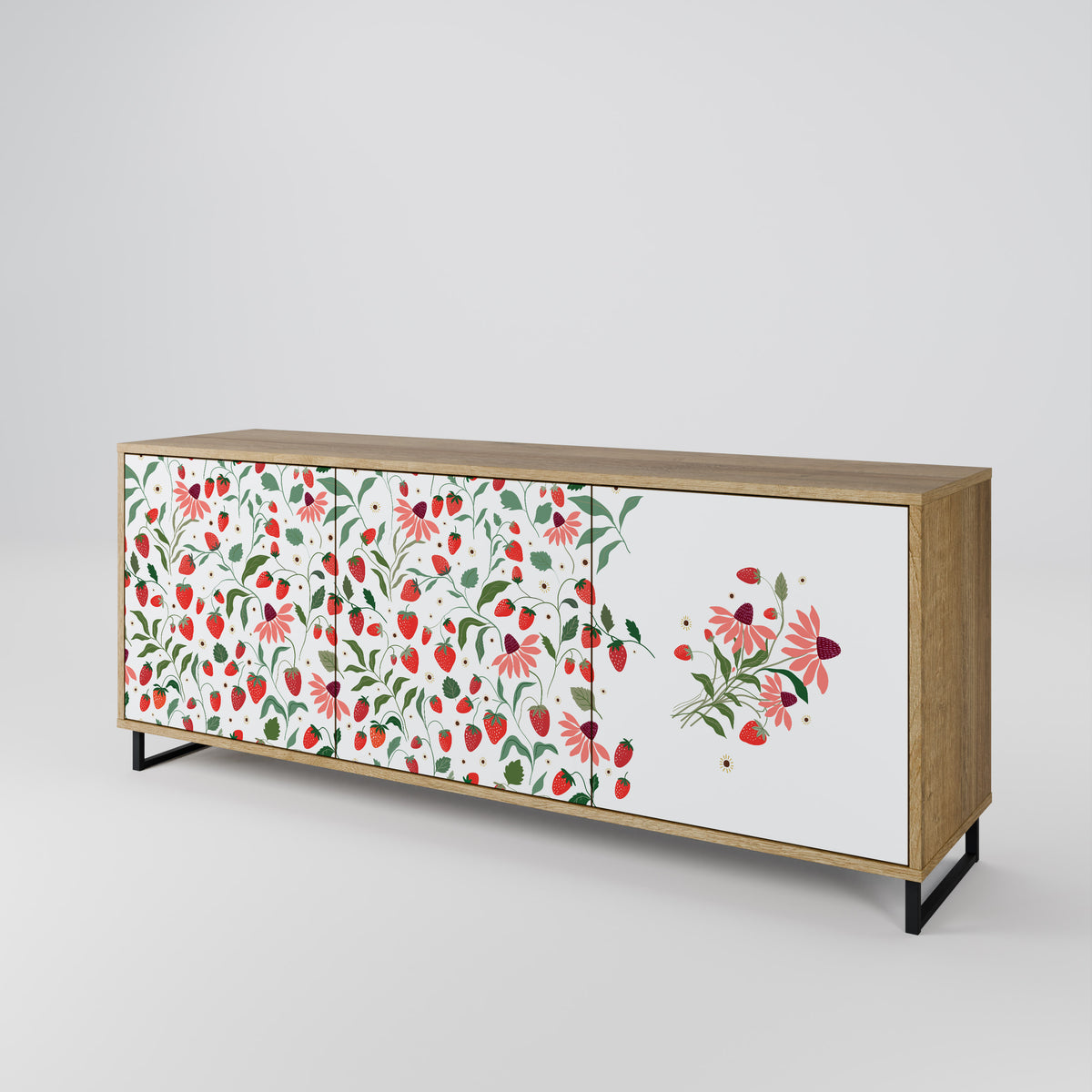 FLOWERS AND STRAWBERRIES 3-türiges Sideboard