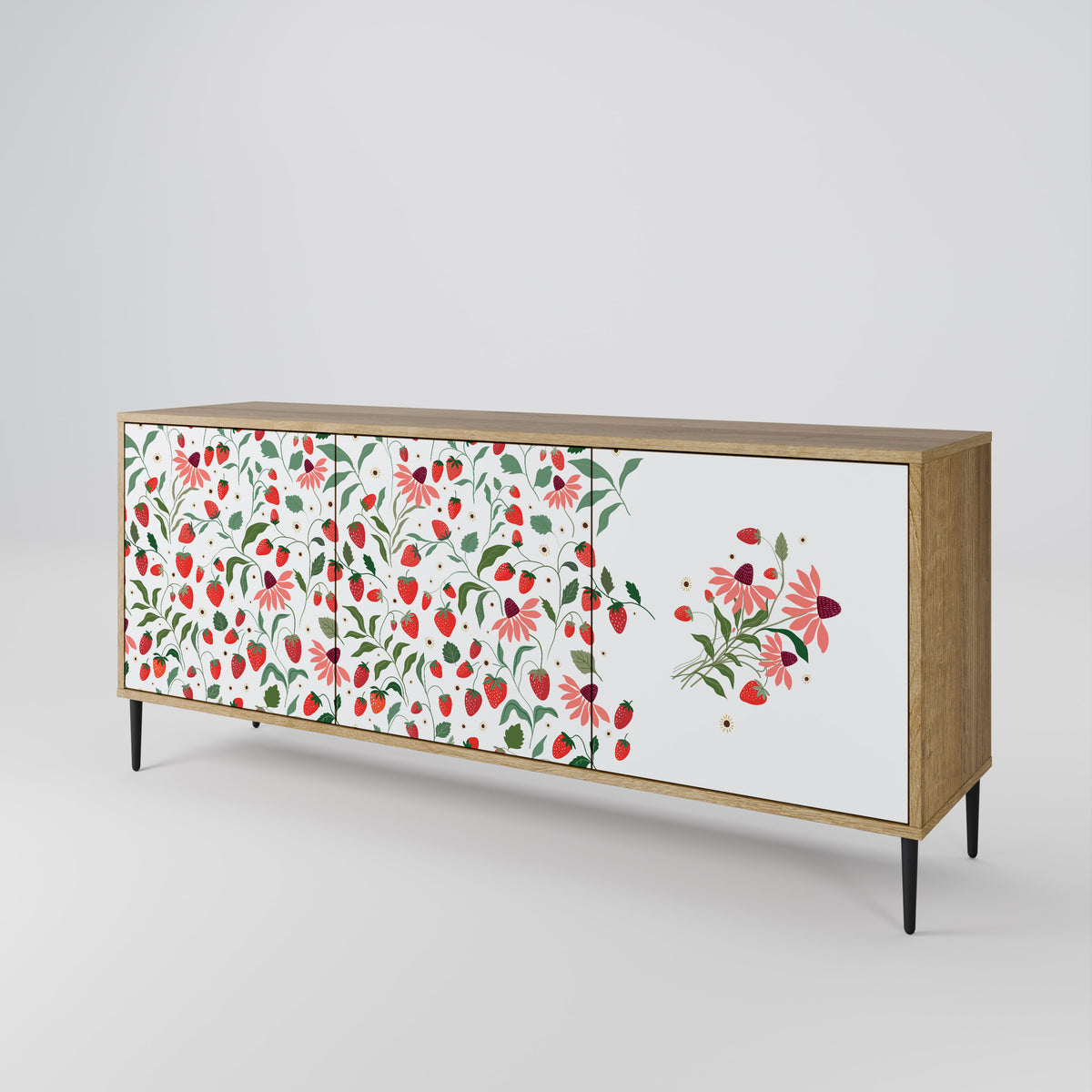 FLOWERS AND STRAWBERRIES 3-türiges Sideboard