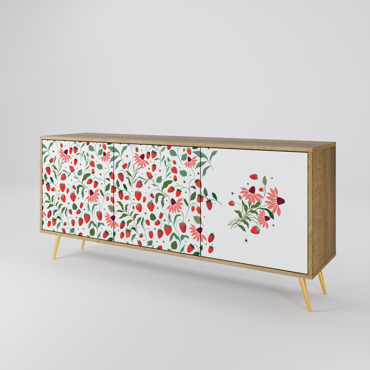 FLOWERS AND STRAWBERRIES 3-türiges Sideboard