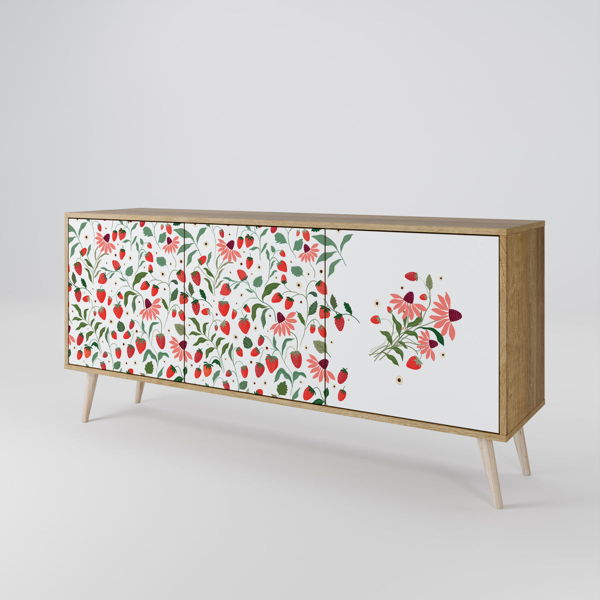 FLOWERS AND STRAWBERRIES 3-türiges Sideboard