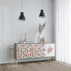 FLOWERS AND STRAWBERRIES 3-Door Sideboard in Oak Effect