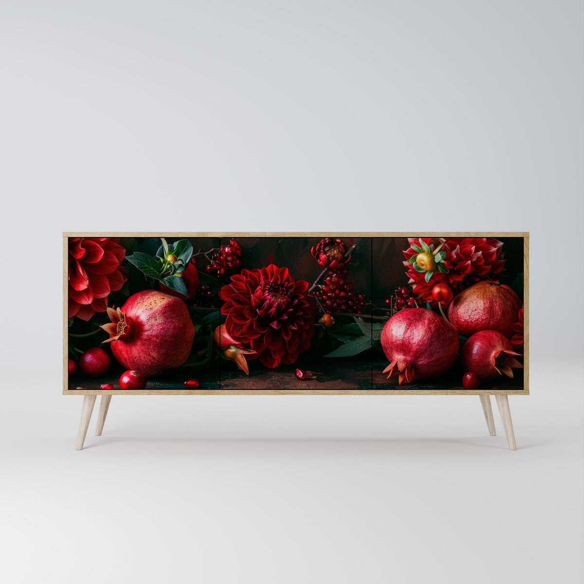 DAHLIAS AND POMEGRANATES 3-türiges Sideboard