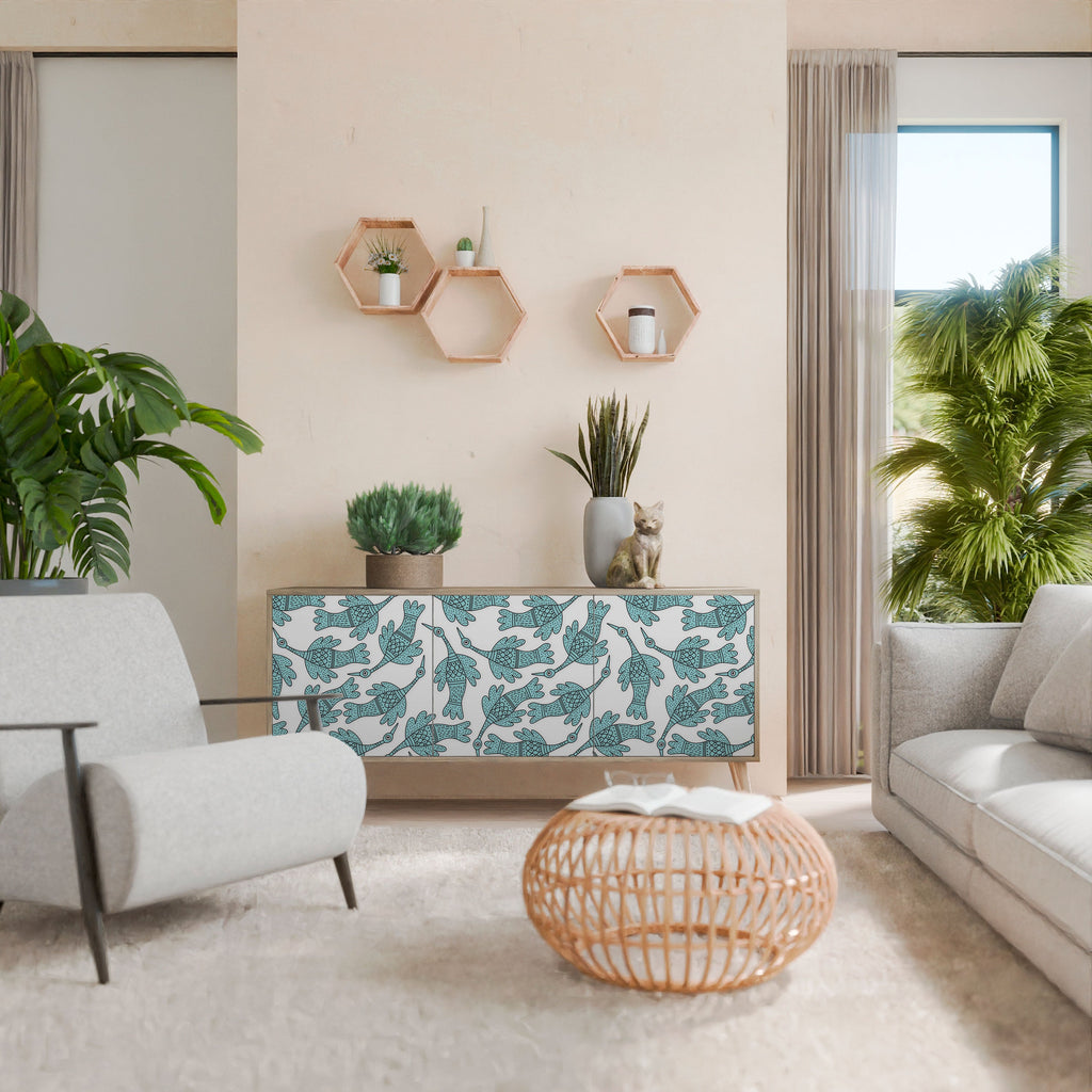 WATERSPOUT SONGIBIRD 3-Door Sideboard in Oak Effect