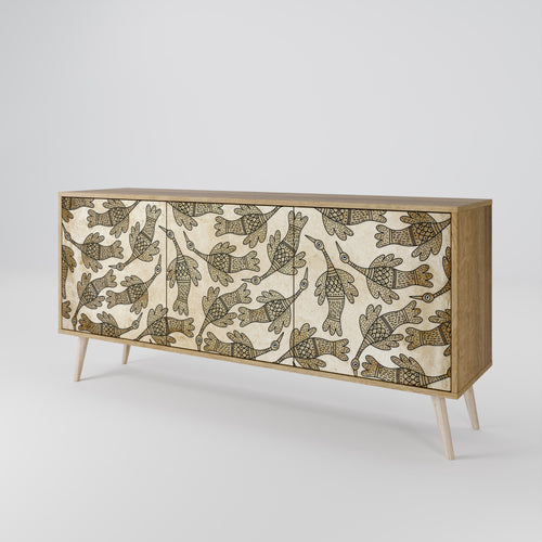 ALMONDINE SONGBIRD Sideboard mit 3 Türen in Eiche-Optik