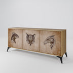 STEAMPUNK CLAN Sideboard mit 3 Türen in Eiche-Optik