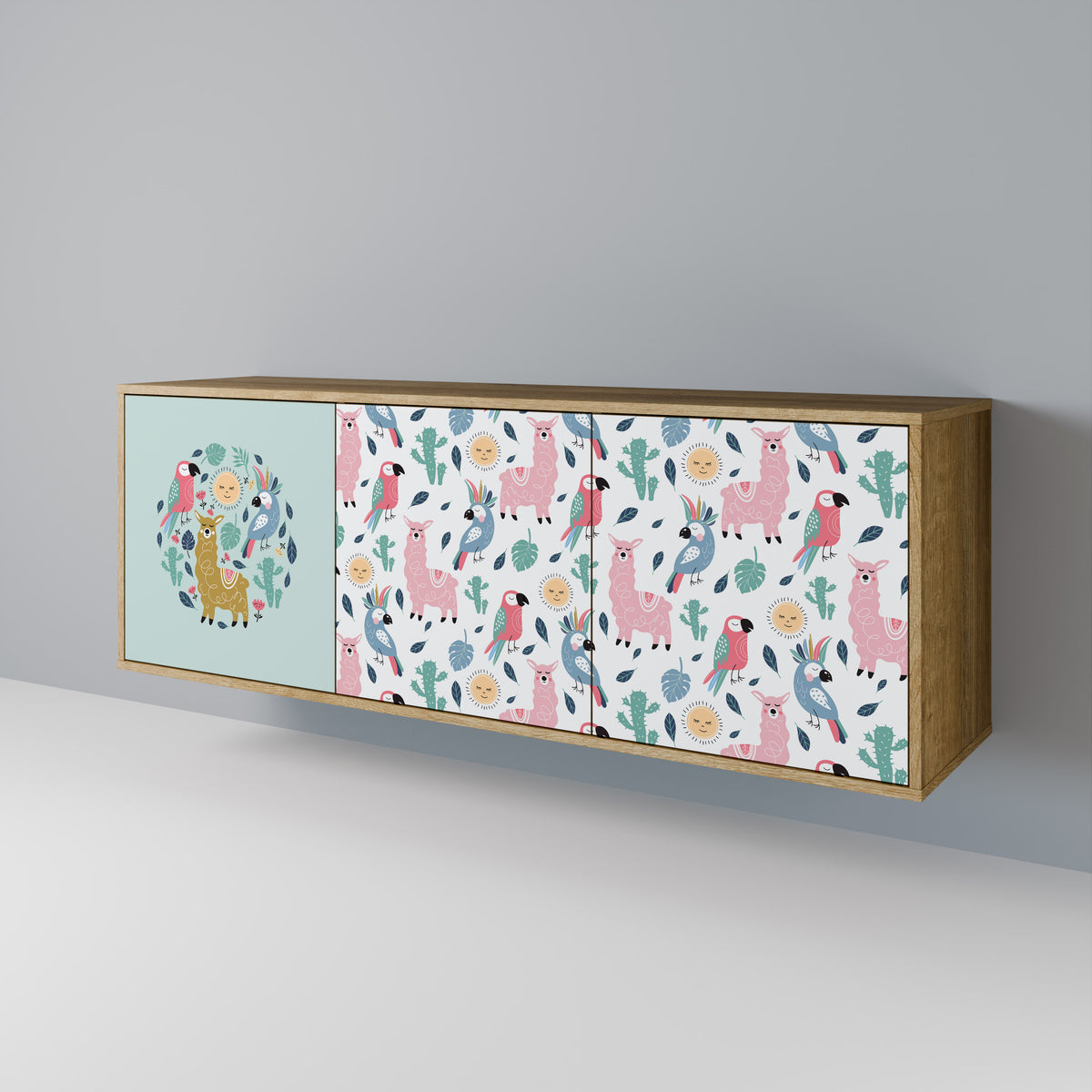COLORFUL ALPACAS 3-türiges Sideboard