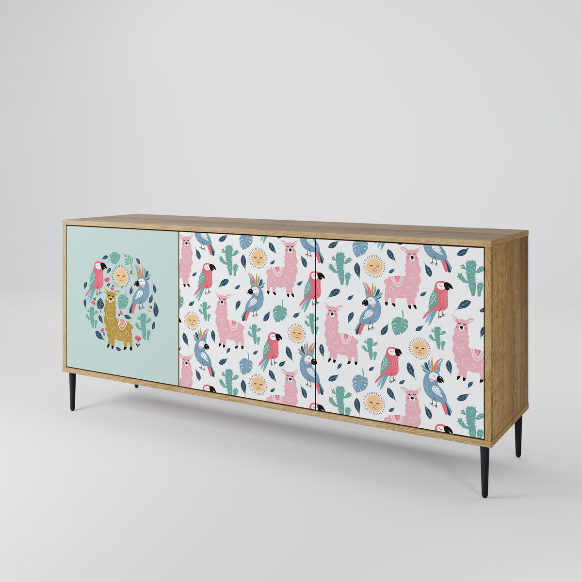 COLORFUL ALPACAS 3-türiges Sideboard