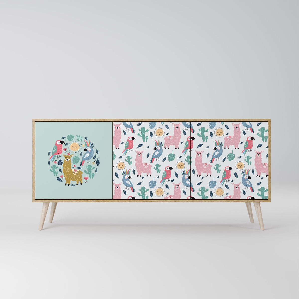 COLORFUL ALPACAS 3-türiges Sideboard