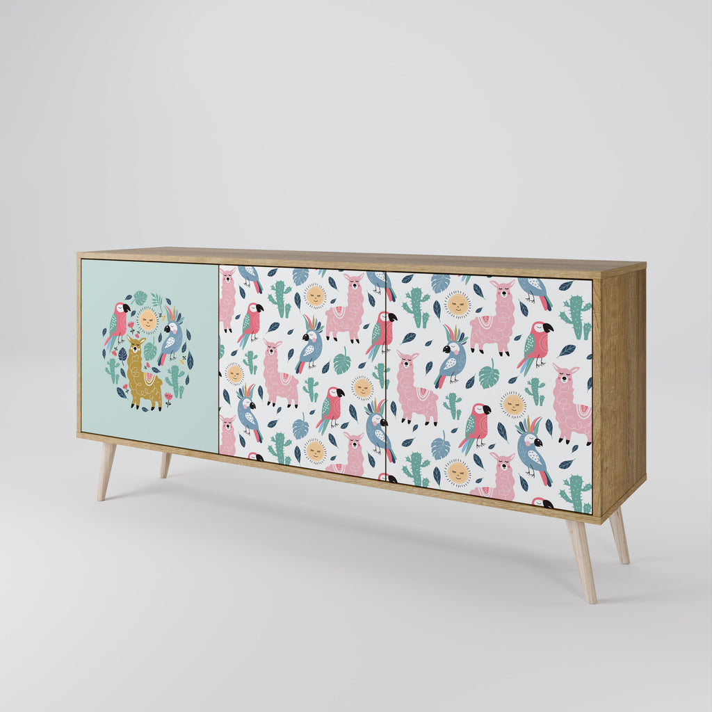 COLORFUL ALPACAS 3-türiges Sideboard
