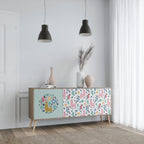 COLORFUL ALPACAS Sideboard mit 3 Türen in Eiche-Optik