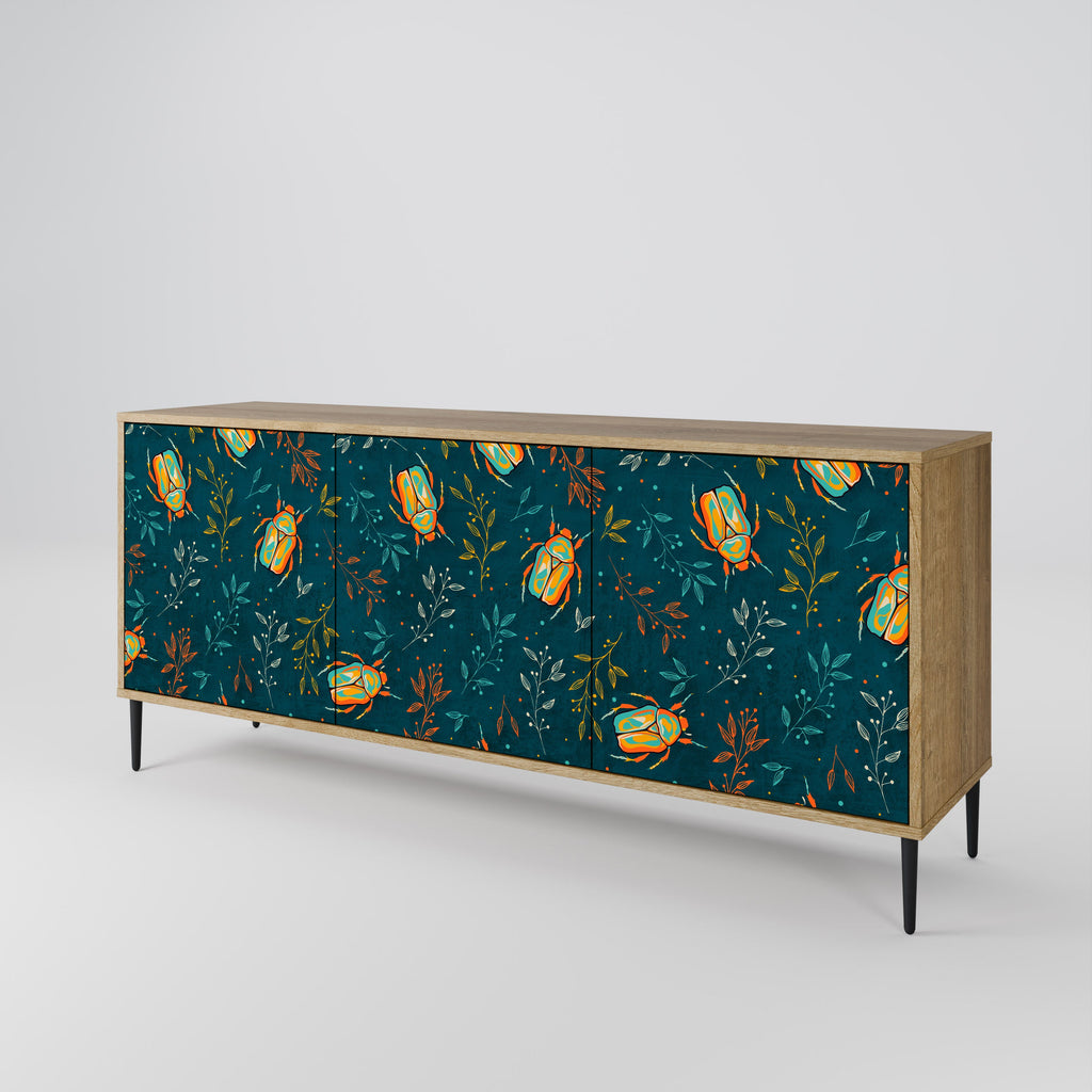 AUTUMN INSECTS 3-Door Sideboard in Oak Effect
