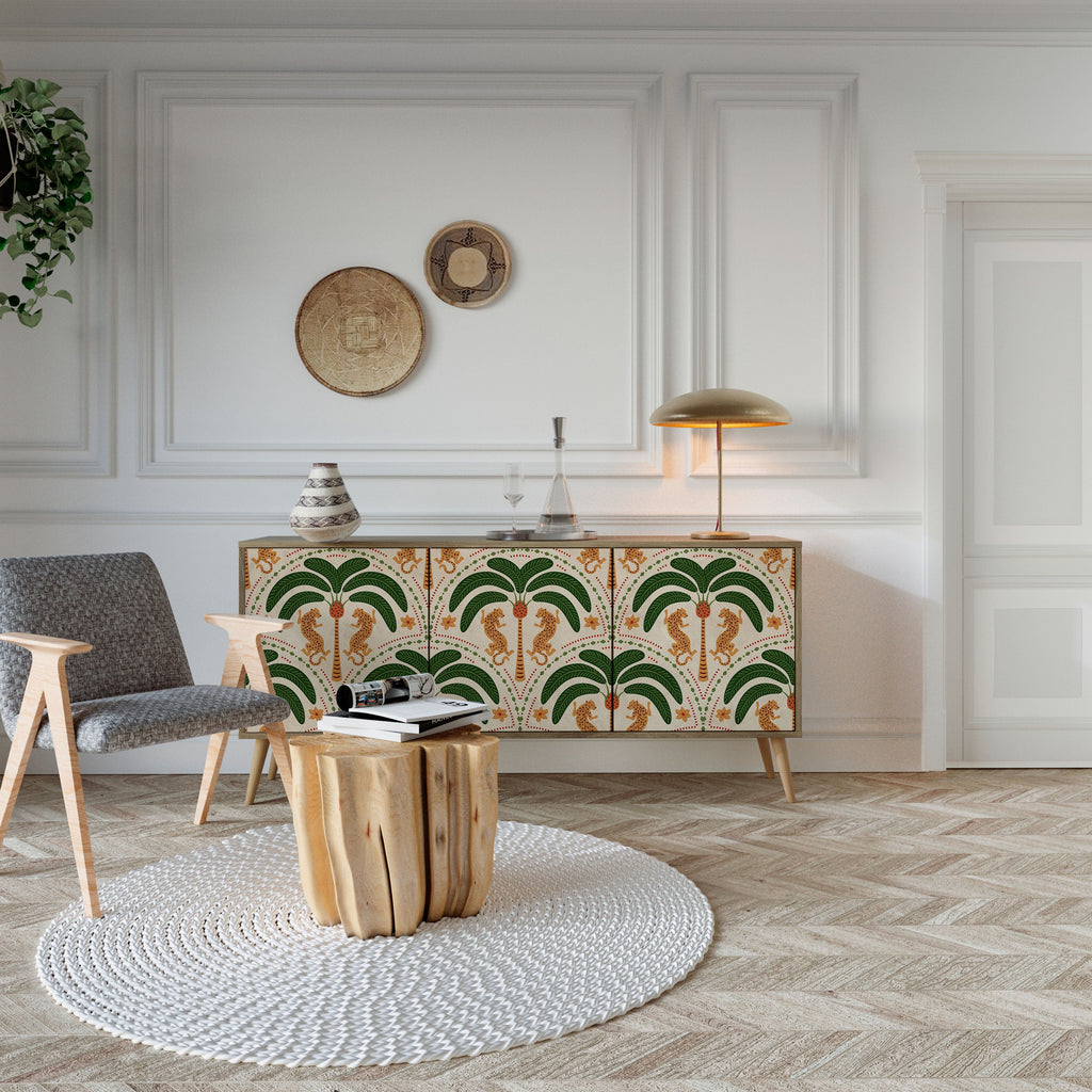 DANCING PREDATORS Sideboard mit 3 Türen in Eiche-Optik