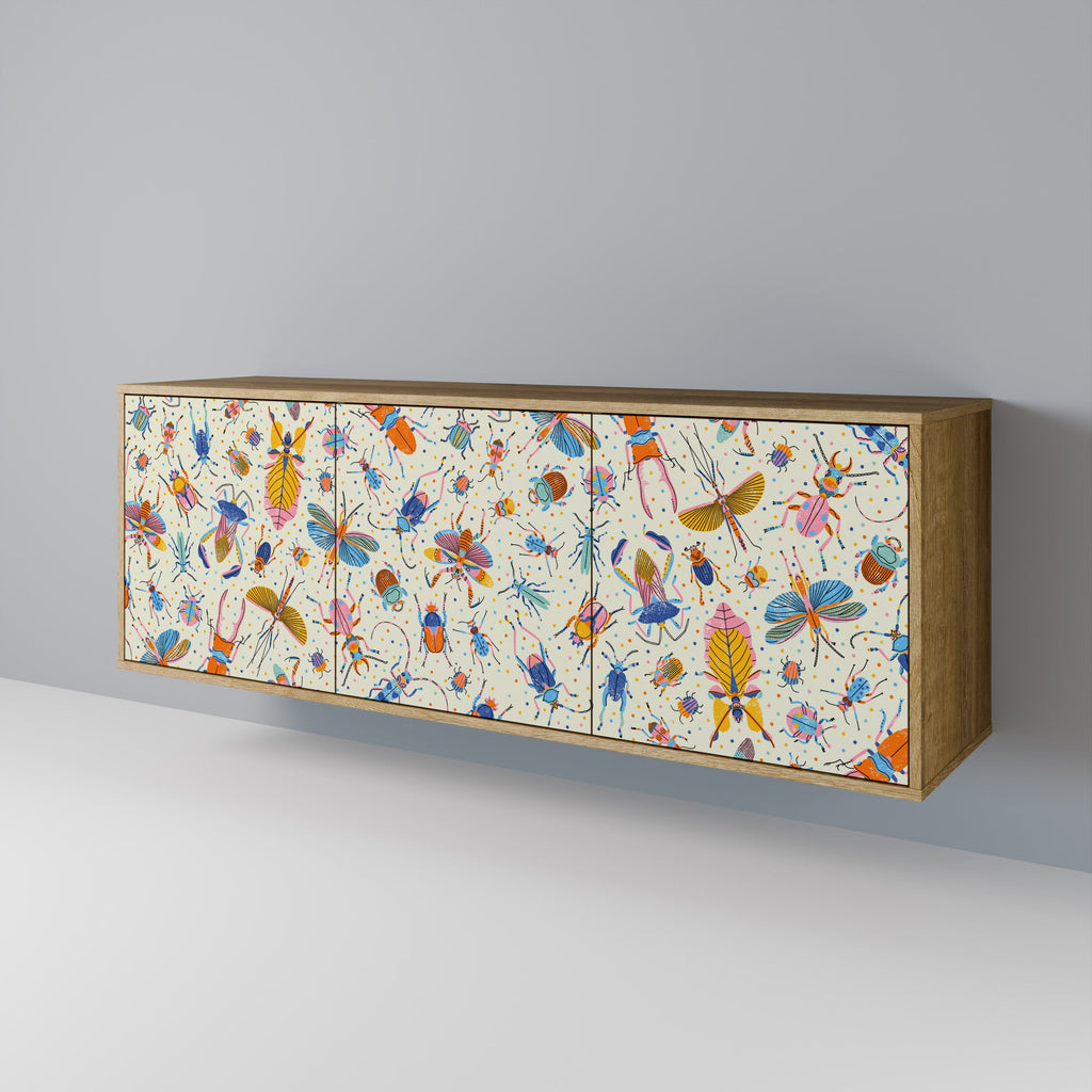 COLORFUL INSECTS Sideboard mit 3 Türen in Eiche-Optik