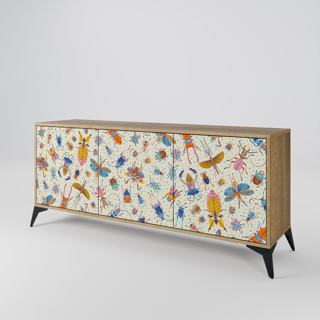 COLORFUL INSECTS Sideboard mit 3 Türen in Eiche-Optik