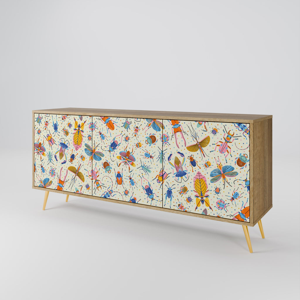 COLORFUL INSECTS Sideboard mit 3 Türen in Eiche-Optik