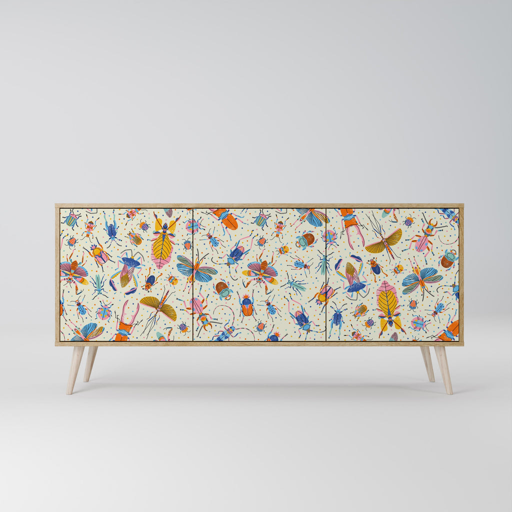 COLORFUL INSECTS Sideboard mit 3 Türen in Eiche-Optik