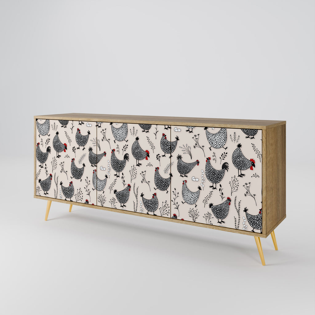 HAPPY HENS Sideboard mit 3 Türen in Eiche-Optik